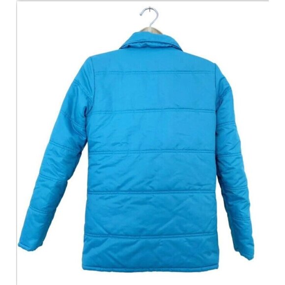 Paul Frank Women's Sz S Blue Puffer Coat Double Paul Frank Monkey Snap Closure - Picture 3 of 9